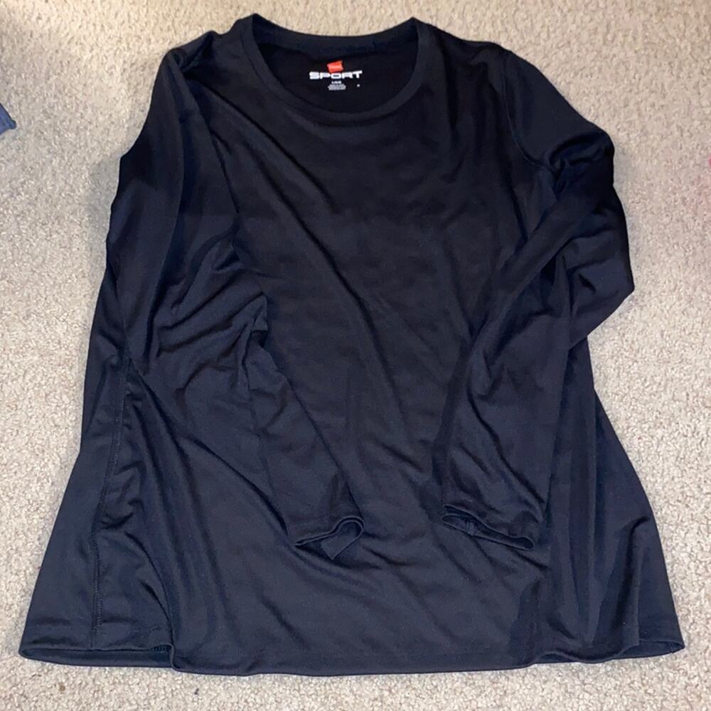 Hanes sport black long sleeved top‎ shirt